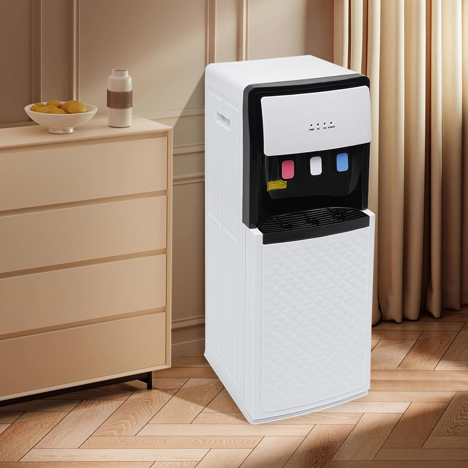 Bottom Loading Hot & Cold Water Dispenser – 5 Gallon 3-in-1 Cooler With Cup Holder, Ideal For Home Office Bar Or Dorm