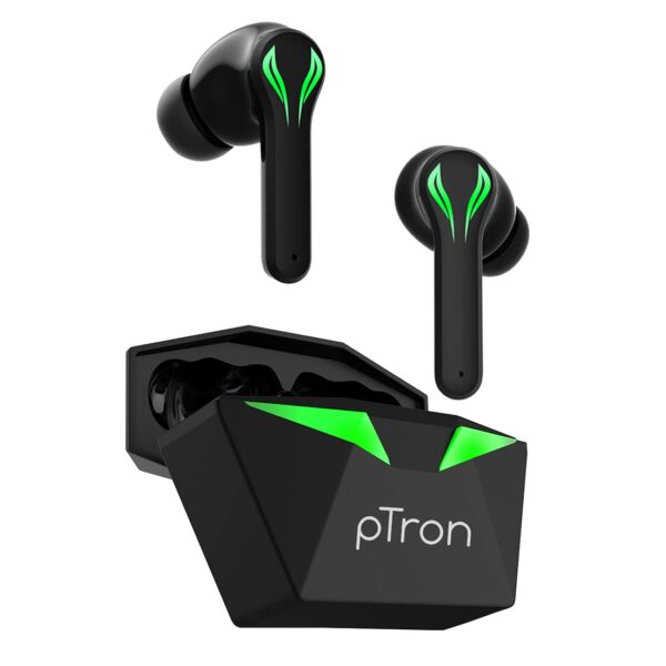 PTron Bassbuds Jade Bluetooth Gaming Headset  (Black)