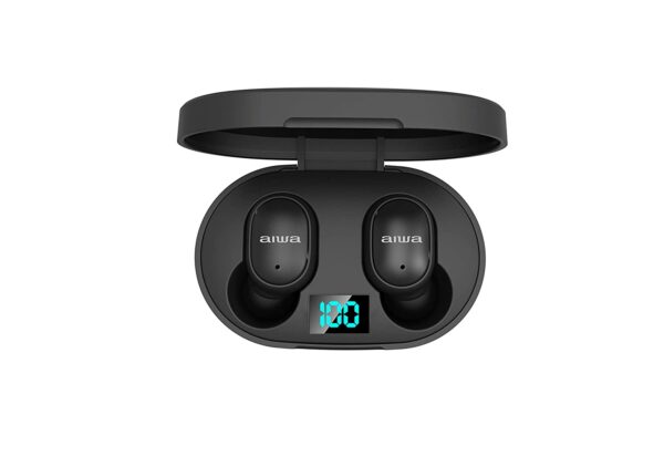 Aiwa AT-X80E Bluetooth Truly Wireless in Ear Earbuds with Mic (Black)