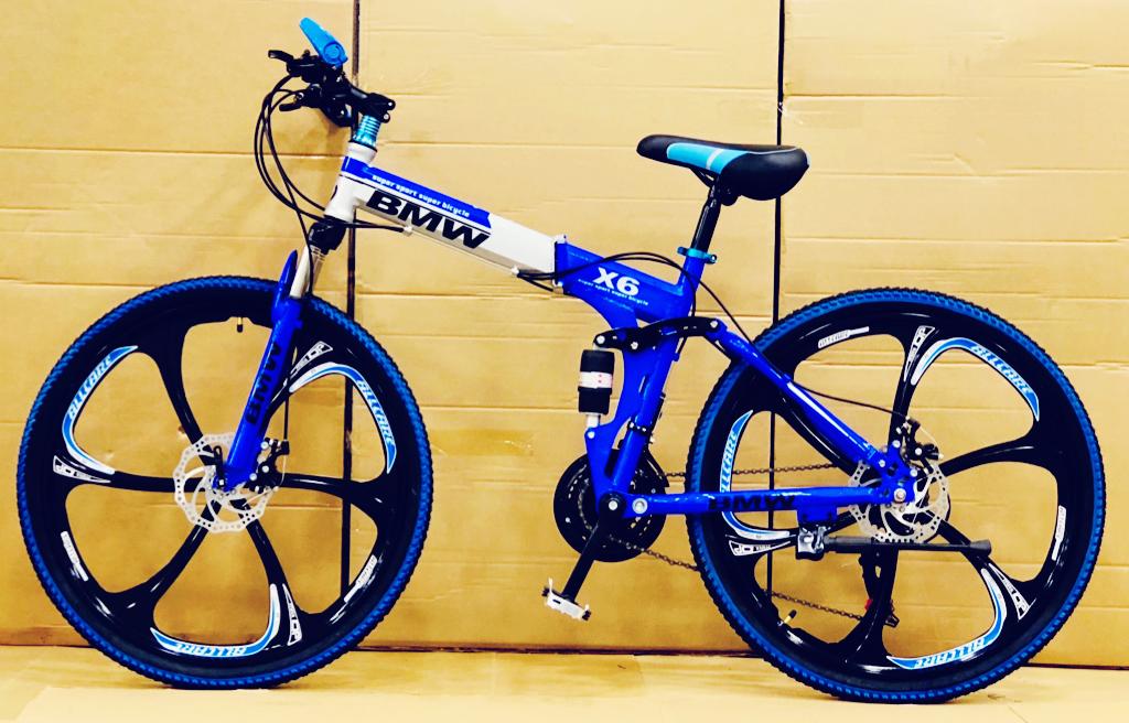 Foldable 21 Gears Bicycle Blue AddMeCart