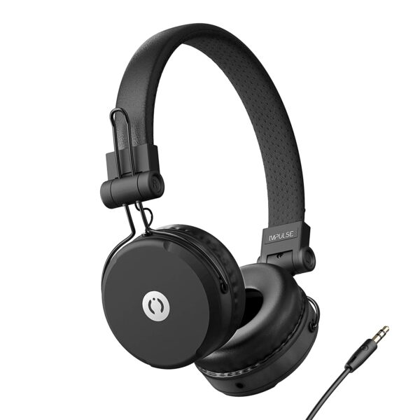 MuveAcoustics Impulse Wired On Ear Headphones with Mic (Steel Black)