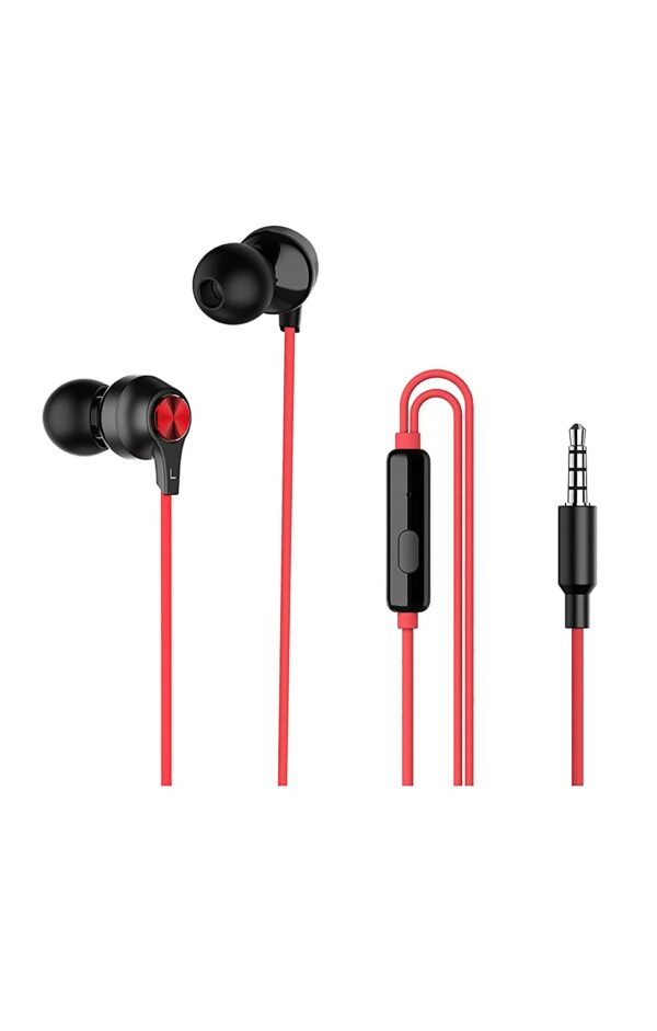 Tecno P1 Wired Headset  (Black, Red, In the Ear)