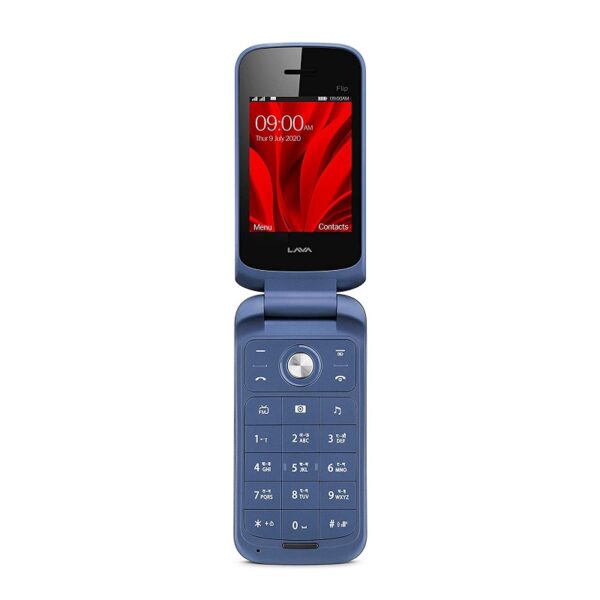 Lava Flip, Blue - Dual Sim Keypad Mobile with Unique Design