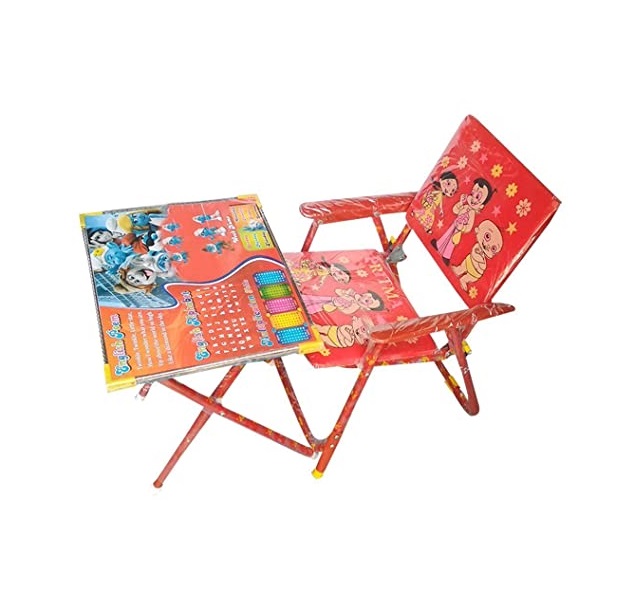 Grazia Kids Durable Wooden Folding Study Table Chair Set Red