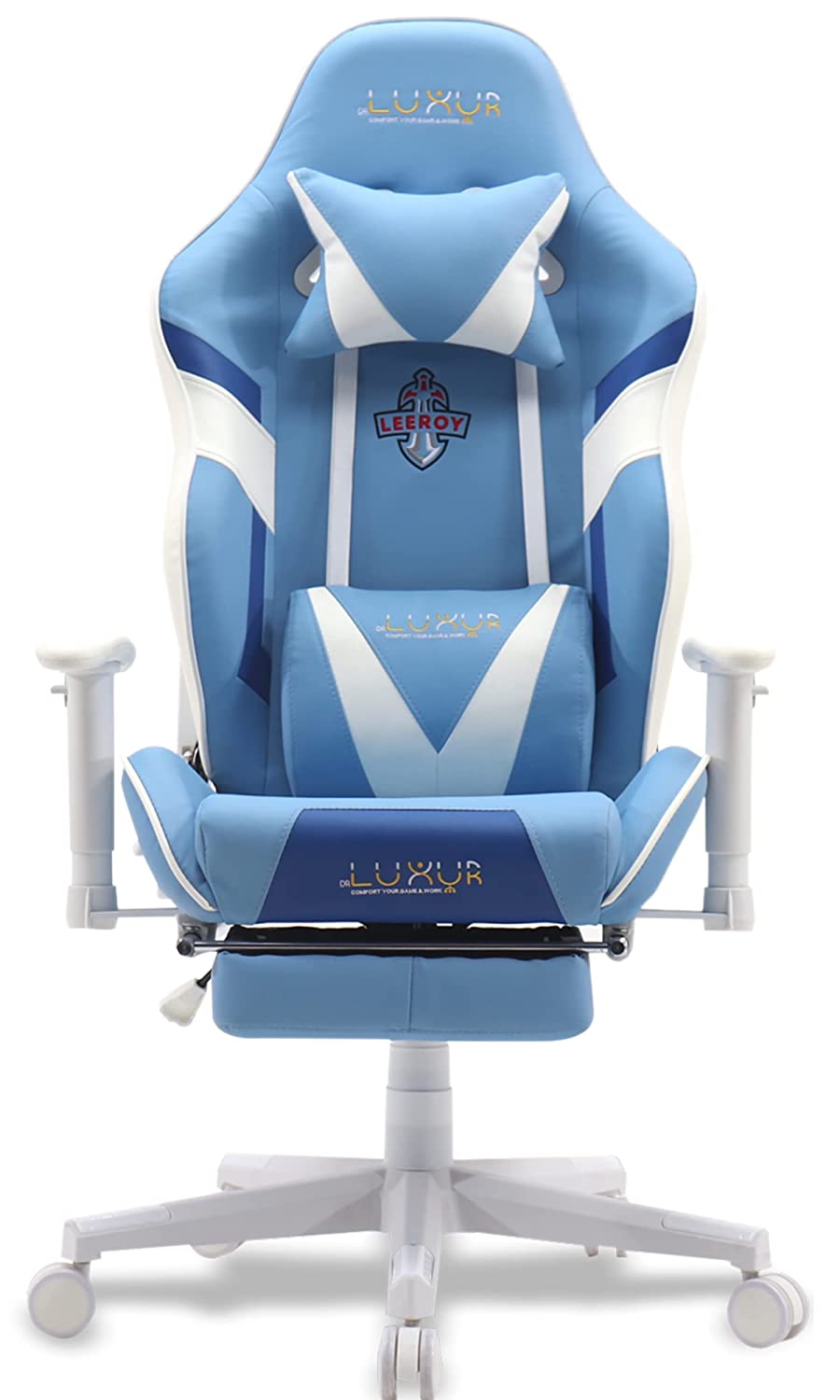 Blue and 2025 white gaming chair