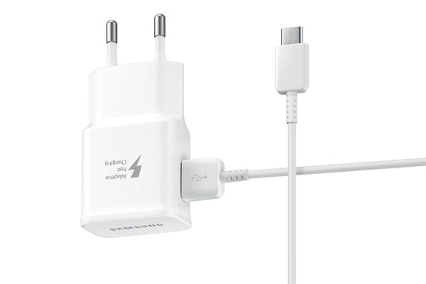 Samsung Original 15W Travel Adapter + USB A to C Cable for Smartphones, White