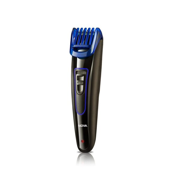 Nova NHT-1071 Titanium Coated Cordless USB Trimmer for Men (Black/Blue)
