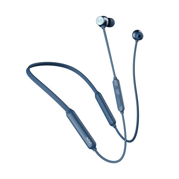 Mivi Collar Flash Pro Bluetooth Earphones with mic, 72 Hours Playback Time (Blue)