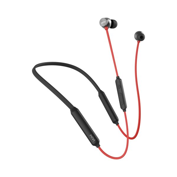 Mivi Collar Flash Pro Bluetooth Earphones with mic, 72 Hours Playback Time (Red)