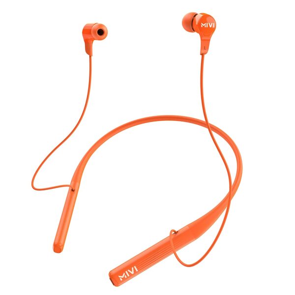 Mivi Collar 2B Bluetooth Wireless in Ear Earphones, 24 Hours Playtime (Orange)