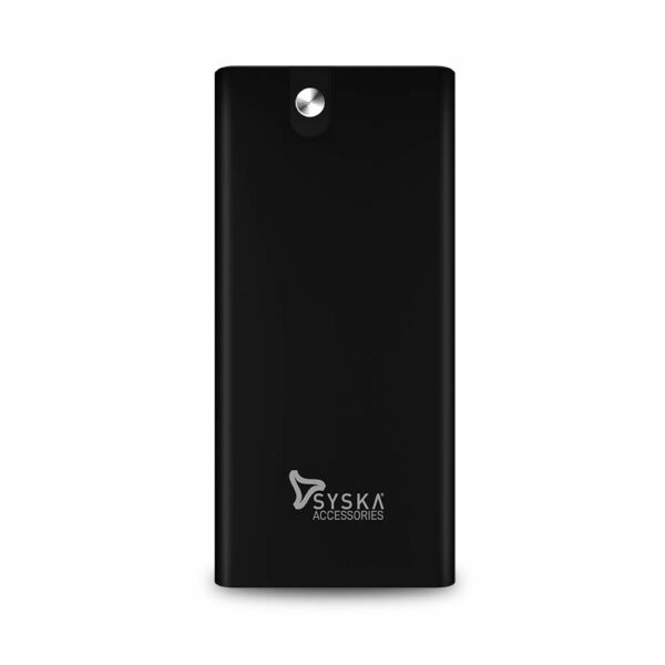 SYSKA Power Bank 10000mah Battery Bank, Quick Charging 18W P1029J Power Bank (Dynamic Black)