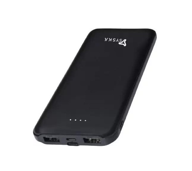 Syska 10000 mAh 12W P1049 Power Bank Black Lithium Polymer