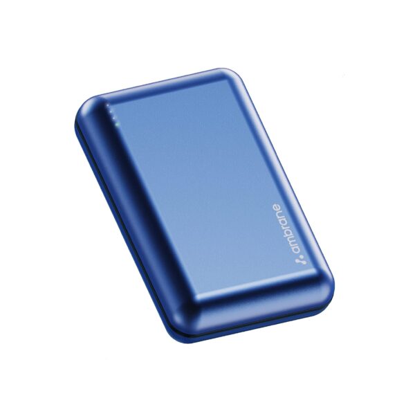 Ambrane 20000mAh Compact Power Bank, 22.5W Fast Charging, Metallic Body, Triple Output (Powerlit XL, Blue)