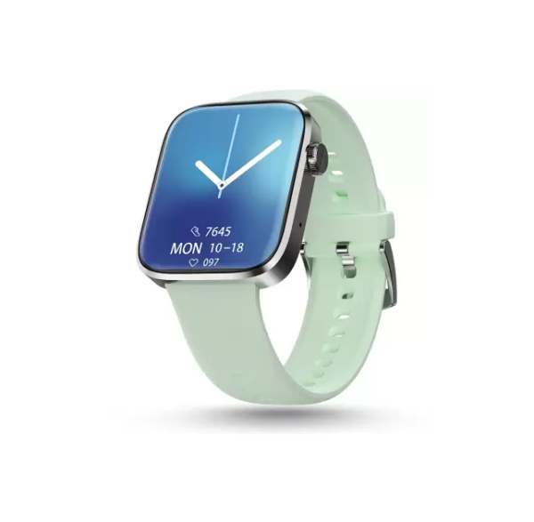 Pebble Cosmos Prime Bluetooth Calling With Wireless Charging Smartwatch (Green Strap, 1.91 Inch)