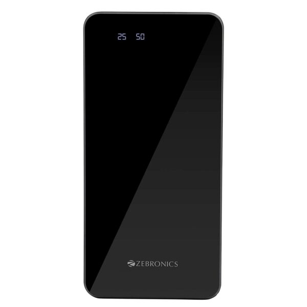 ZEBRONICS 10000 mAh Lithium Polymer Power Bank ZEB-MD10000G3 with 12 Watt Fast Charging, Black