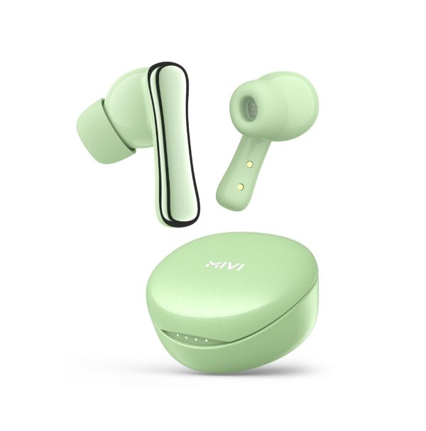 Mivi DuoPods A850 TWS with HDCalls Technology, 13mm Rich Bass Drivers,50Hrs Playtime Earbuds-Mint Green Refurbished