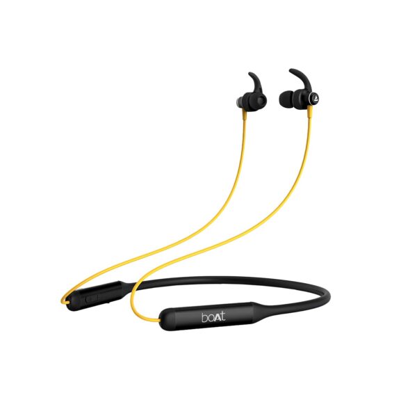 boAt Rockerz 335 Bluetooth in Ear Neckband with Qualcomm aptX & CVC (Yellow)
