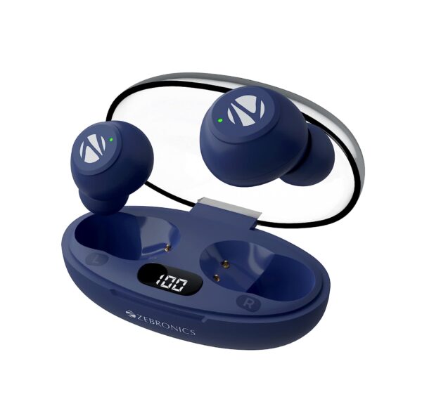 ZEBRONICS PODS 2 Wireless TWS Earbuds with Bluetooth 5.3 (Blue)