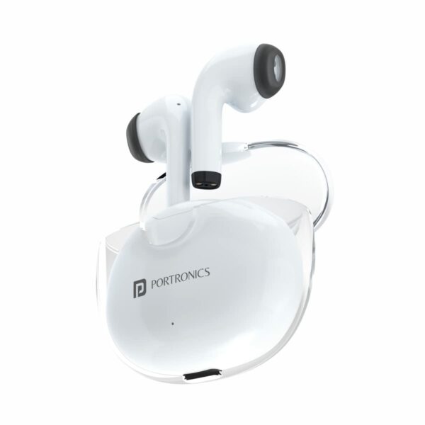 Portronics Harmonics Twins S4 Smart TWS Earbuds (White)