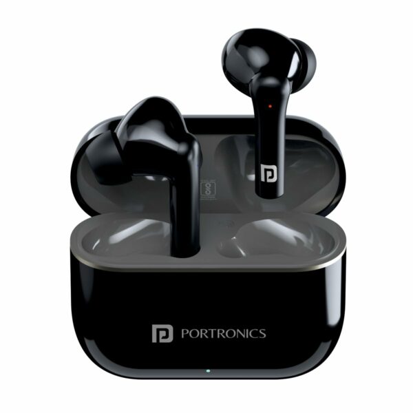 Portronics Harmonics Twins S6  TWS Earbuds Type C Charging Port (Black) Refurbished