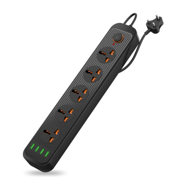 Portronics Power Plate 6 with 4 USB Port + 5 Power Sockets Extension Board