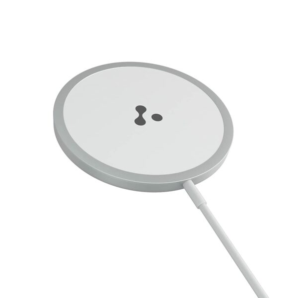 Ambrane AeroSync 15 Watt Fast Charging Wireless Pad, Compatible with Wireless Charging Enabled Devices (White)