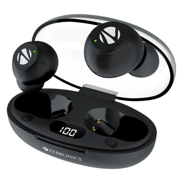 ZEBRONICS PODS 2 Wireless TWS Earbuds with Bluetooth 5.3 (Black)