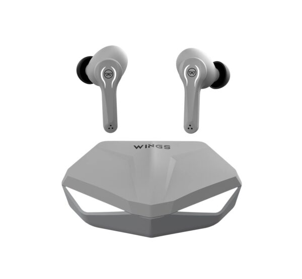 Wings Phantom Wireless Earbuds with LED Battery Indicator, Grey