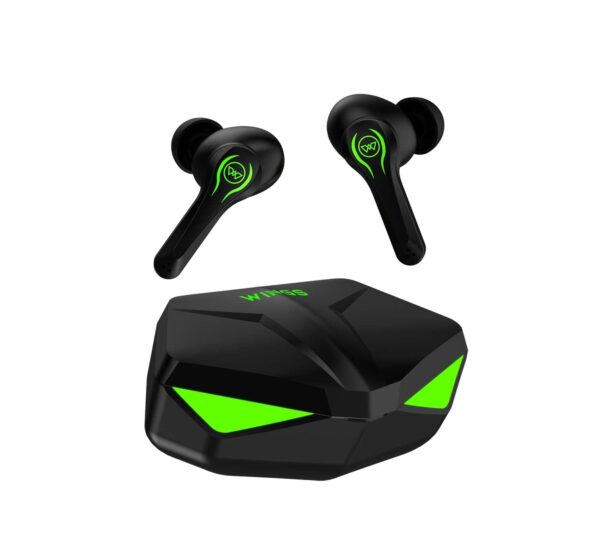 Wings Phantom Wireless Earbuds with LED Battery Indicator, Black