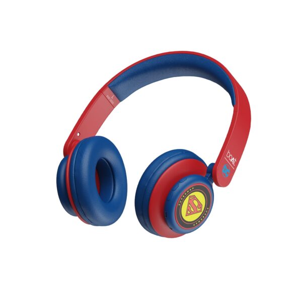 boAt Rockerz 450 Superman Edition Bluetooth On Ear Headphones with Mic (Krypton Blue)