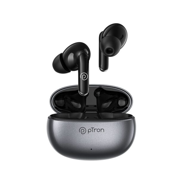 pTron Bassbuds Eon Truly Wireless in Ear Earbuds (Grey/Black)