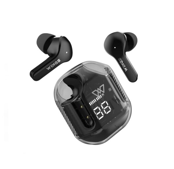 Wings Newly Launched Phantom 345 Best Low Latency 40ms Earbuds, Black