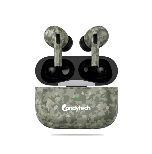Candytech Air Camo Pro Sweatproof Trully Wireless Bluetooth Earbuds (Military) Refurbished