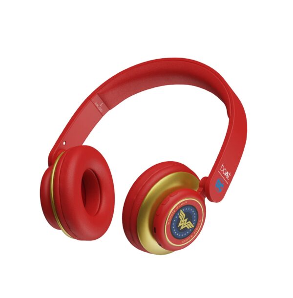 boAt Rockerz 450 Wonder Woman Edition Bluetooth On Ear Headphones with Mic (Amazonian Red)