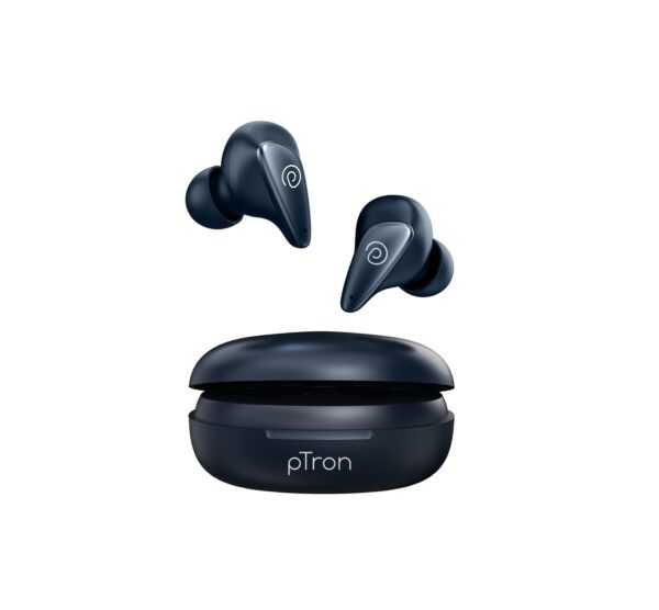 PTron Bassbuds Wave with TruTalk AI-ENC Calls, Movie/Music Modes, Deep Bass (Blue) Refurbished