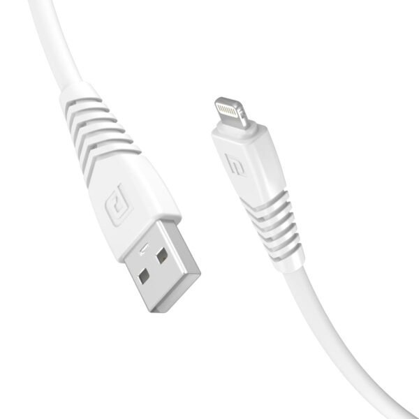 Portronics Konnect Core II 2.4A Fast Charging 1M Lightning Cable for iPhone/iPad/iPod (White)