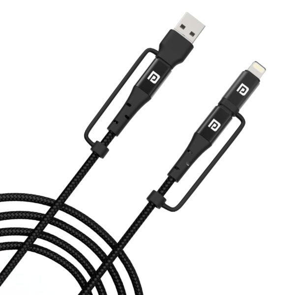 Portronics Konnect J8 3-in-1 (USB A + Type C to 8 Pin + Type C) Fast Charging Cable