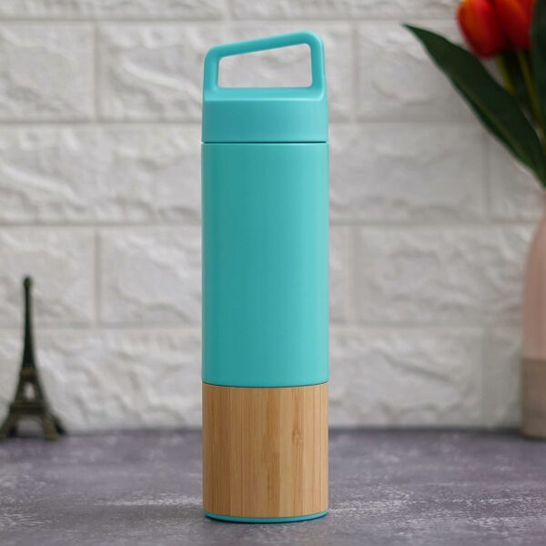Bamboo Stainless Steel Insulated Water Flask Bottle with Detachable Tea Filter