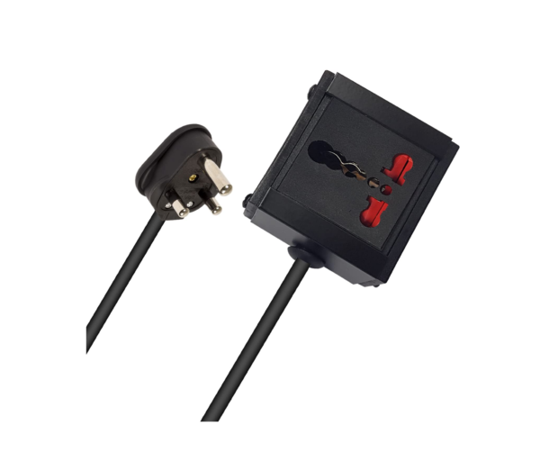 MX Extension Board Single Outlet 1800W 6/16 AMP Socket to 6 AMP Plug (Black)- MX 4219