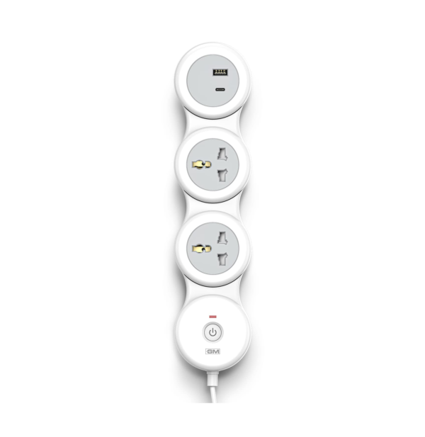 GM 3+1 G-Hoop Spike Guard with A & C Type USB-Master Switch, Indicator, Safety Shutter, 1.8 Mtr Wire
