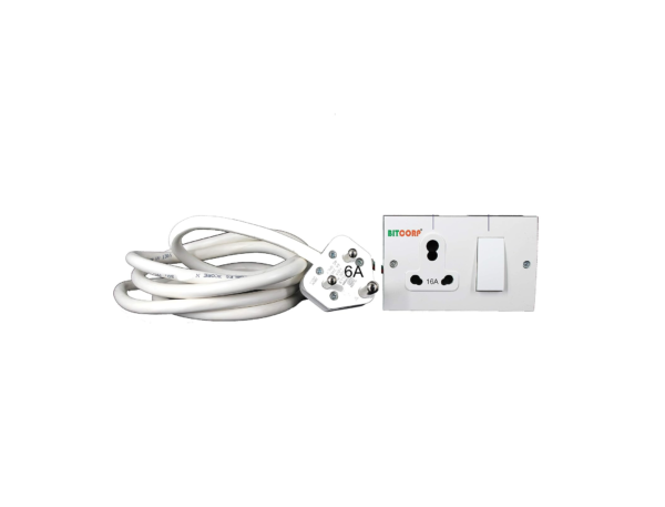 Bitcorp Electric Extension Board for Heavy Duty Appliances 15A 16A 20A (2500W) (White)