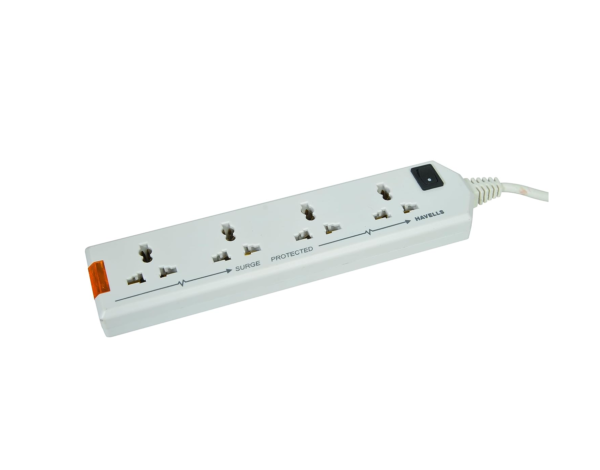 Havells 10V Heavy Duty 6A Four-Way 2400W Extension Board and Wire (White) -1.5 Metre