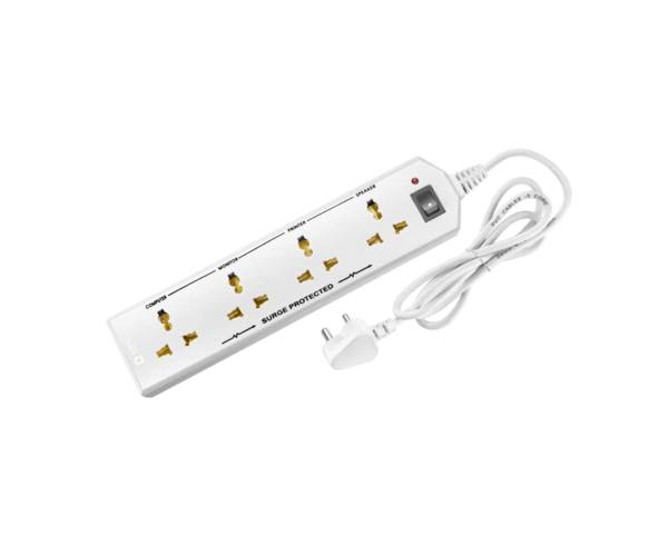 Orient Electric 240V 6A Four-Way Extension Board with Wire - 2 Metre (White)