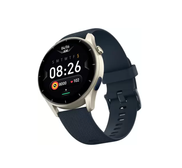 Noise Crew 1.38" Round Display with Bluetooth Calling Smartwatch  (Blue Strap, Regular)