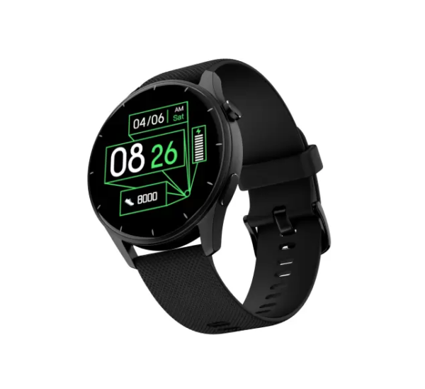 Noise Crew 1.38" Round Display with Bluetooth Calling Smartwatch (Black Strap, Regular)