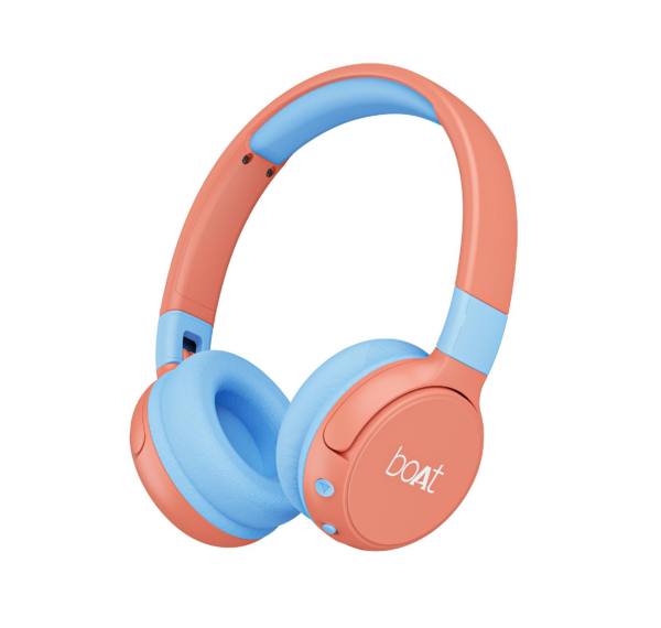 boAt Newly Launched Rockid Rush Wireless Headphones for Kids (Coral)