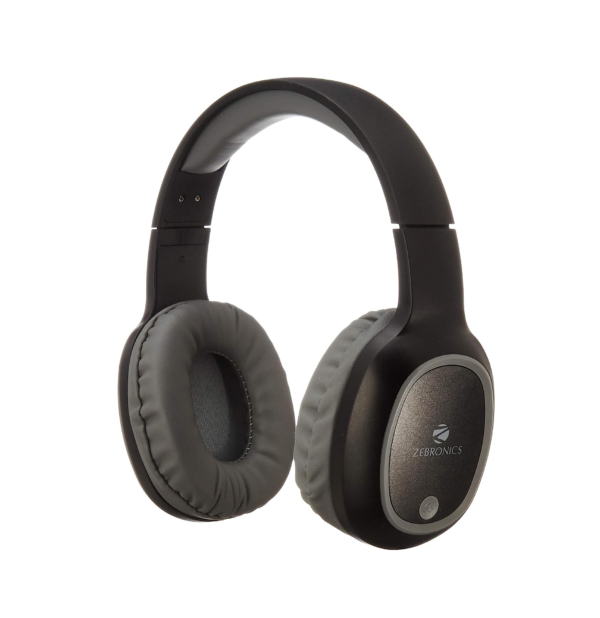 ZEBRONICS Zeb-Thunder Bluetooth Wireless Over Ear Headphone FM, mSD, 9 hrs Playback with Mic (Black)