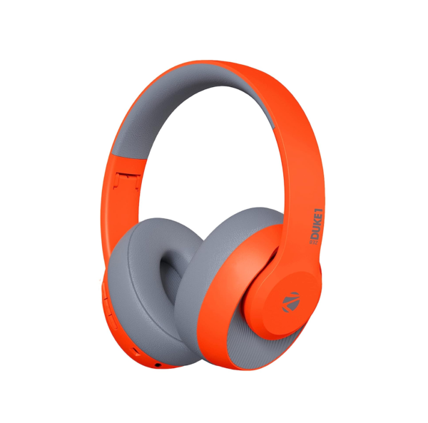 ZEBRONICS Zeb-DUKE1 Wireless Bluetooth 5.0 Over Ear Headphone (Orange with Grey)