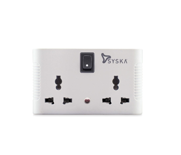 Syska 4 Way Universal Sockets Power Plug with Rocker Switch