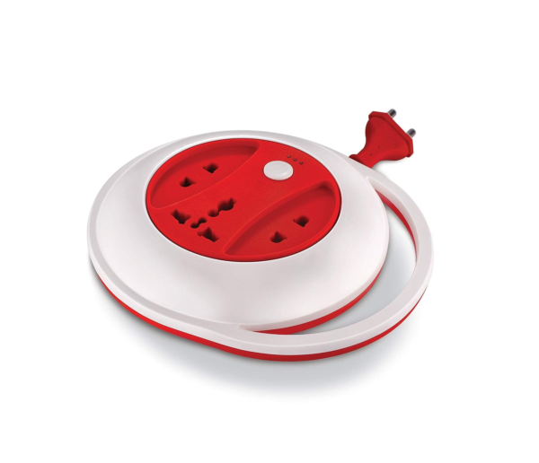 SYSKA SSK-PW-0302-WR Power Wheel with Surge Protection, 4 Meter Long (White-Red)